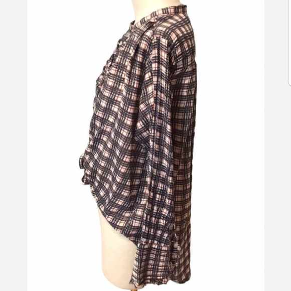 Free People One Plaid Miles Tuxedo Shirt Size Xs - Picture 4 of 14
